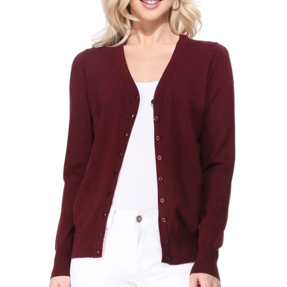 Banana Republic Deep Red Cardigan Sweater